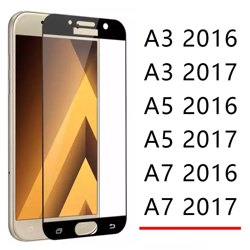 Защитная пленка из закаленного стекла чехол для телефона Samsung A5 2017 a7 a3 2016 крышка