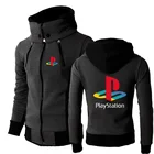 Новинка 2021, спортивная одежда с длинным рукавом и логотипом PlayStation, однотонный мужской свитшот в стиле Харадзюку, пальто с капюшоном на молнии