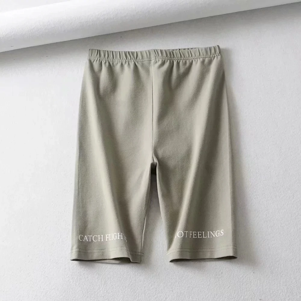 Женские байкерские шорты черные эластичные с высокой талией облегающие для