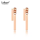 Lokaer модные титановые серьги из нержавеющей стали для офивечерние, богемные длинные геометрические серьги, ювелирные изделия для женщин и девушек, E20261