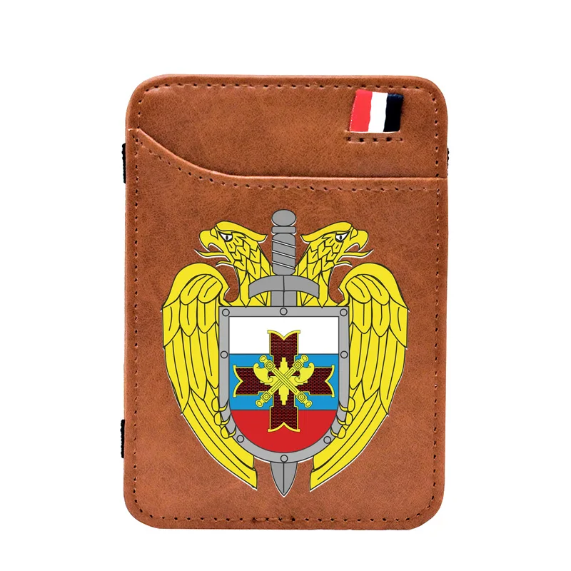 

Brown день президентского полка Digital Printing Leather Magic Wallet Men Women Thin Money Clip Card Holder Purse Gift