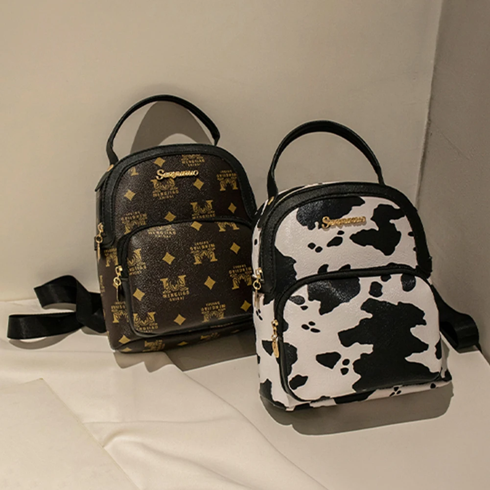 

Women Knapsack Bags with Animal Pattern Fashion Soft Backpack Bag Ladies Solid Chic Designed Handbags for Shopping