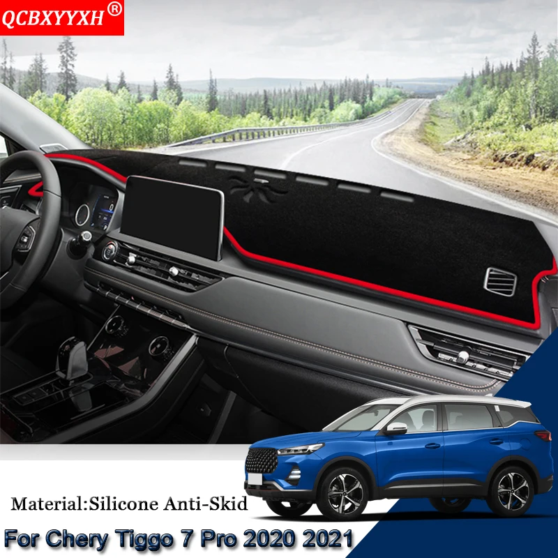 

Car Styling Auto Dashboard Protective Mat Shade Cushion Pad Rose Carpet Mat Cover Accessories For Chery Tiggo 7 Pro 2020 2021