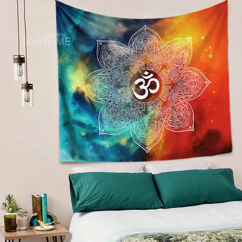 Большой Мандала настенная галактика Psychedelic гобелен индийский хиппи Йога чакра
