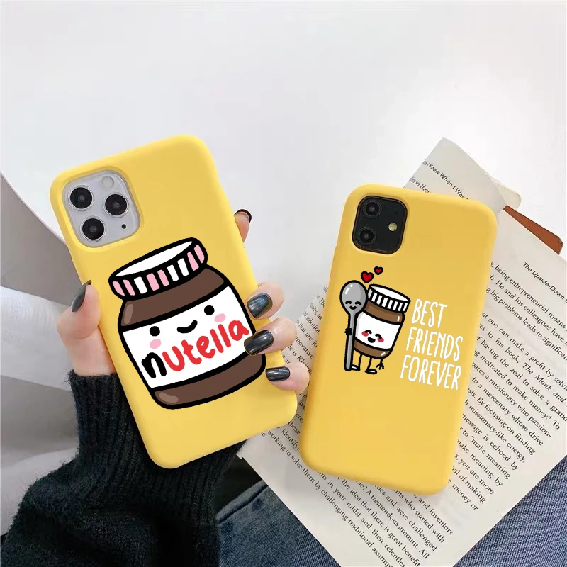 

Lovely Food sushi TPU soft silicone phone Case for iPhone 6s 7 8 Plus X XR XS Max 11 Pro Max Kawaii Nutellas yellow back cover