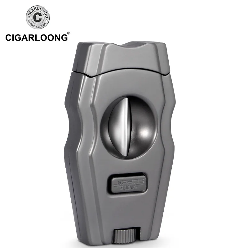 deep grey CIGARLOONG портативный металлический резак для сигар из нержавеющей стали Роскошные гаджеты шесть цветов на выбор V сигары резак CL-JV001 - Цвет: deep grey