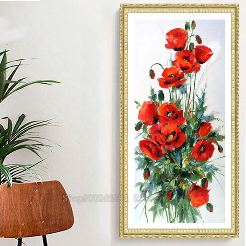 Алмазная вышивка Поппи стразы алмазная картина большой цветочный декор в