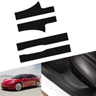 1 компл. Защитная Наклейка на порог из углеродного волокна, автомобильная наклейка на дверь, автомобильные аксессуары для Tesla Model 3 2018 2019 2017