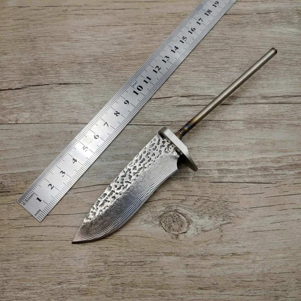 DIY VG10 Дамасская сталь ковка шаблон стальной прямой нож с фиксированным лезвием заготовка diy полуфабрикат нож заготовки стали