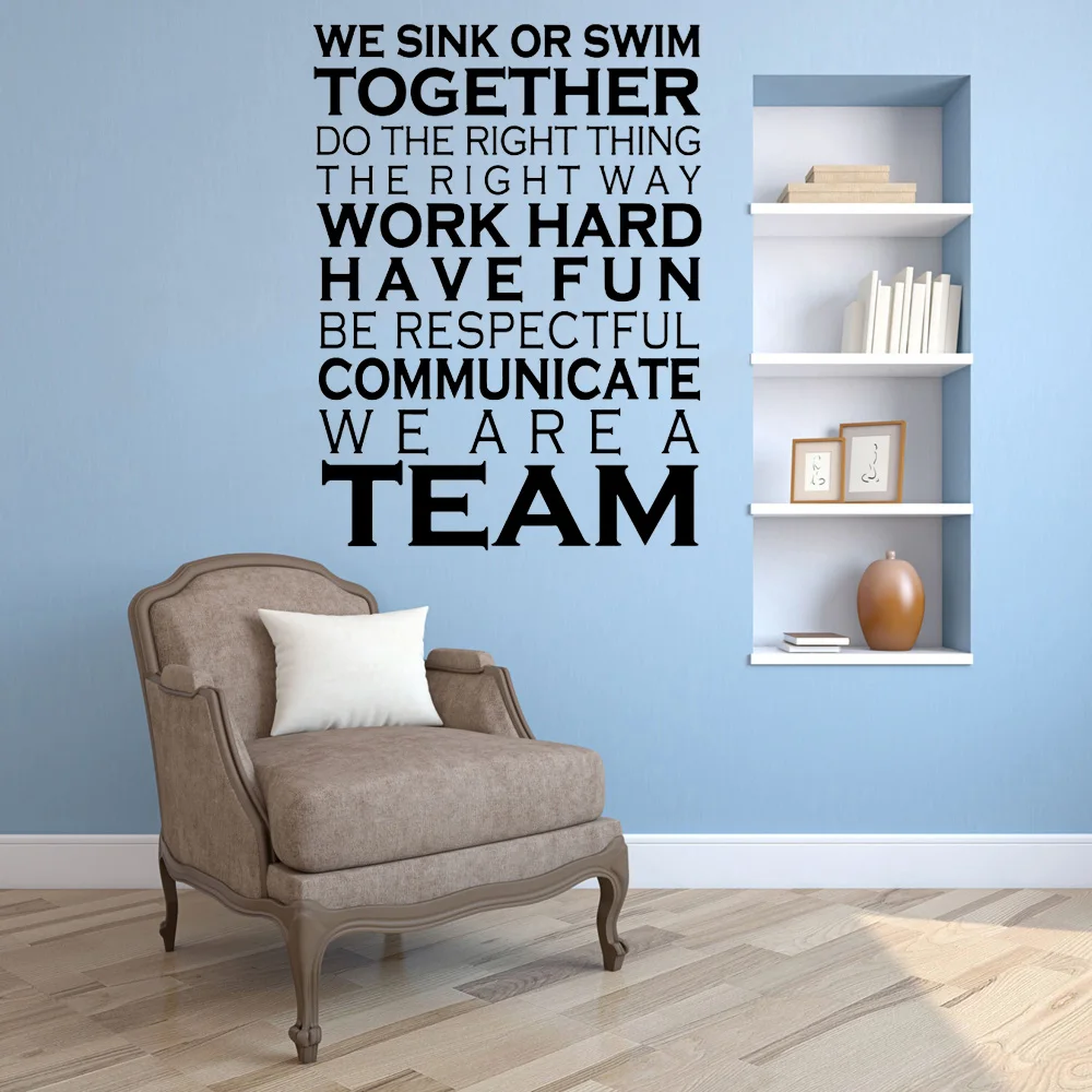 Мы раковимся или плаваем вместе работаем усердно веселая работа в команде