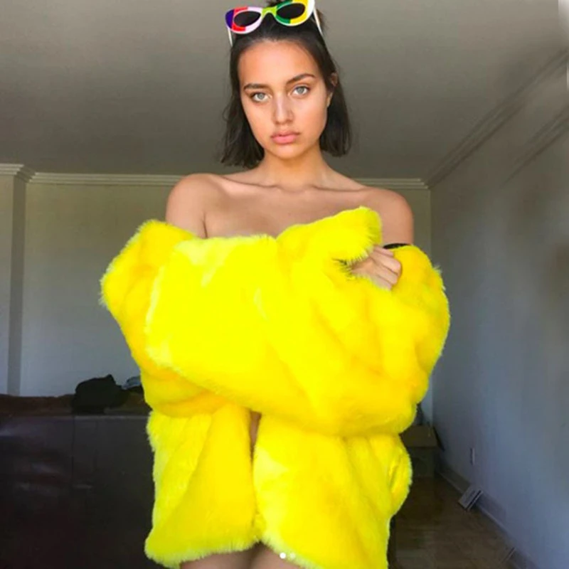 

2020 autumn and winter new high-quality faux fur coat rabbit fur grass mink mid-length loose warm faux fur women's fur coat