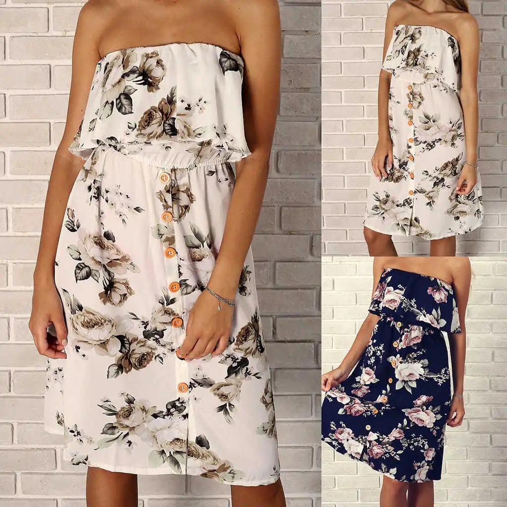 

Сексуальное маленькое свежее платье с бюстгальтером, платье средней длины с открытыми плечами и поясом, изысканное модное Цветочное платье...