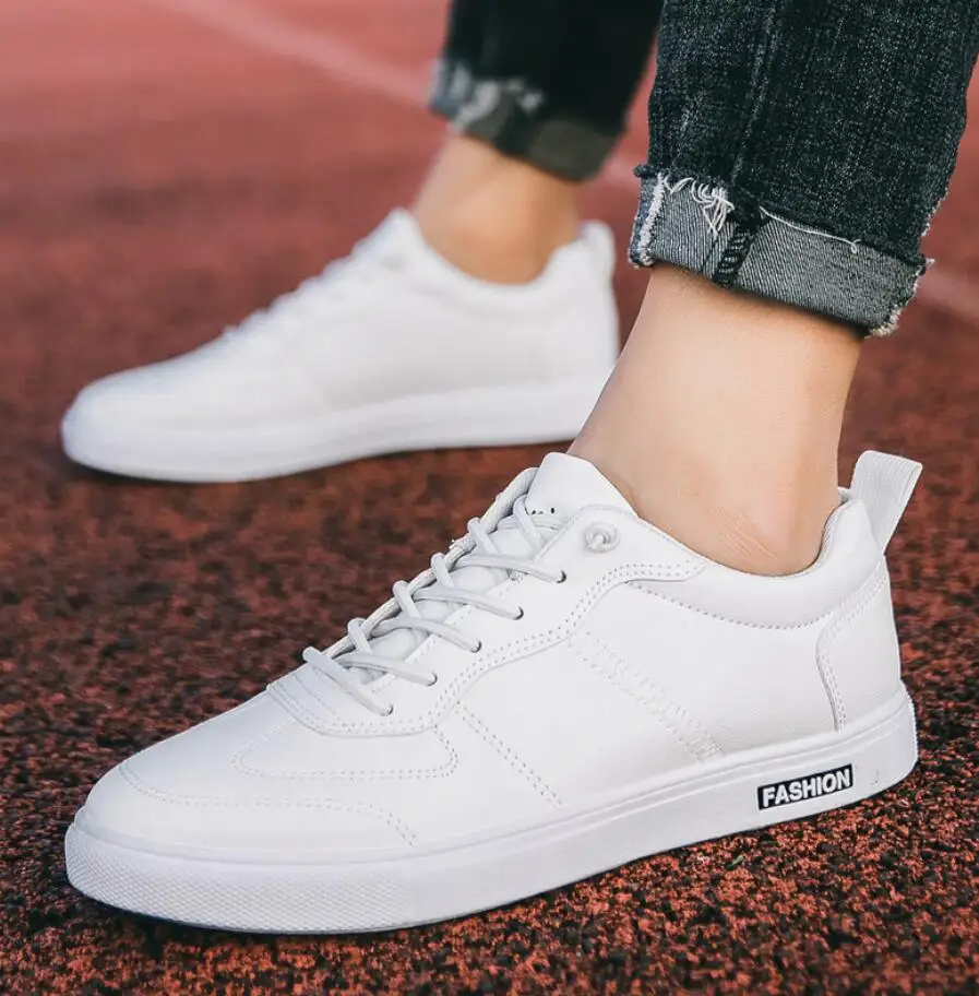 Дизайнерская белая кожаная обувь Мужская высококачественная повседневная в