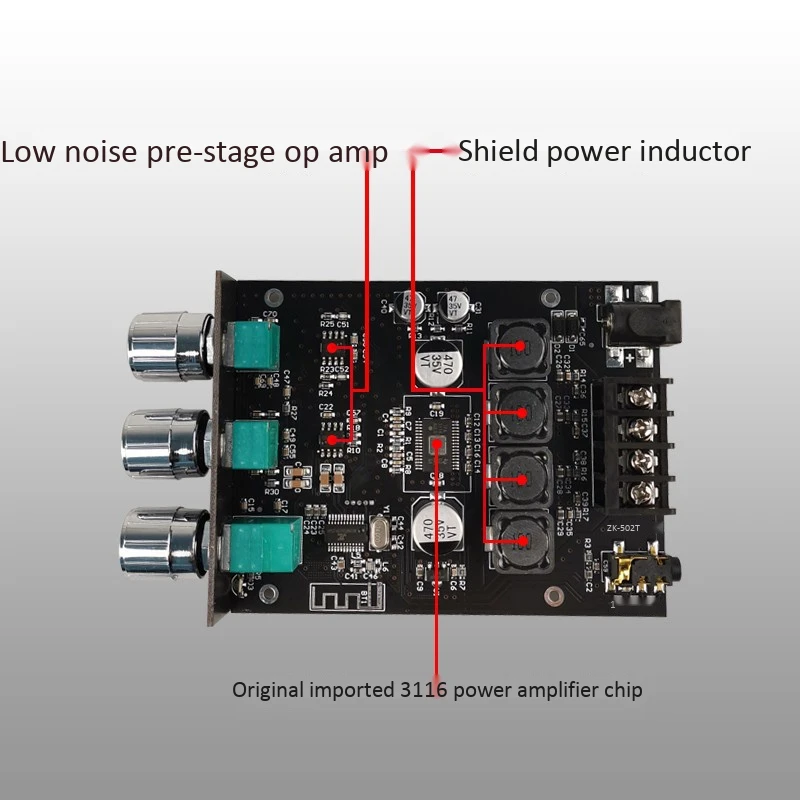 Bluetooth 5 0 сабвуфер 50 Вт + эквалайзер o Power Amp Tone Bass Treble HiFi стерео TPA3116D2 Aux усилитель