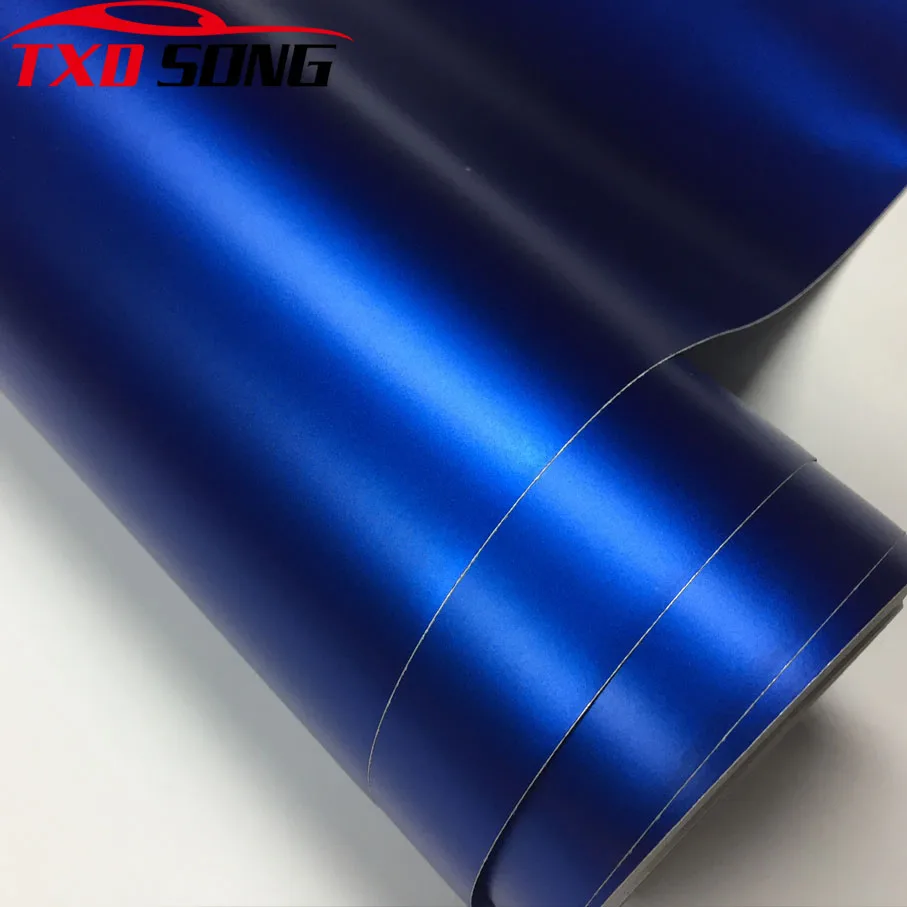 

10/20/30/40/50x152CM Chrome Metallic blue Vinyl Sticker Matte Chrome blue Car Wrapping Film For Motorcycle Car Body Decoration