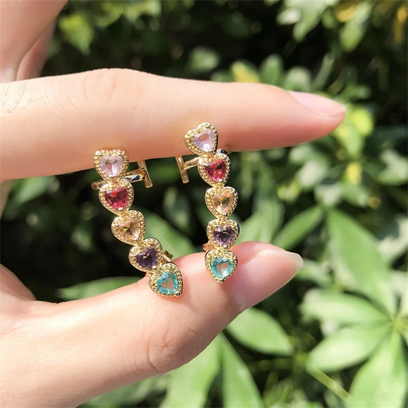 Серьги клипсы женские с фианитами Ювелирное Украшение для ушей белым черным и