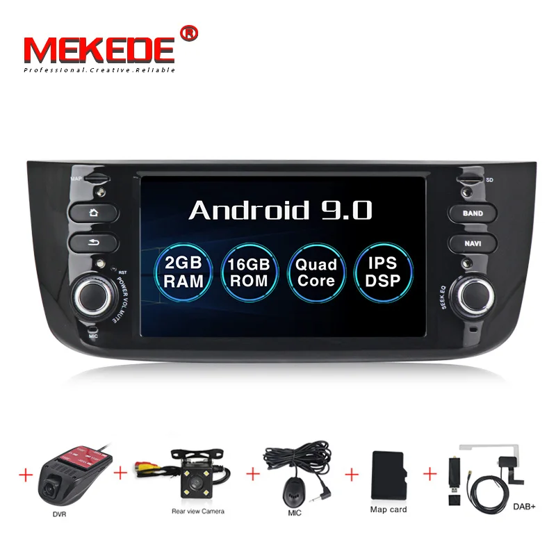 MEKEDE ips DSP Автомагнитола 6,2 дюймов Android 9,0 4+ 64G видео-выход автомобильный dvd-плеер для Fiat/Linea/Punto 2012 - Цвет: 16G CAMERA DVR DAB