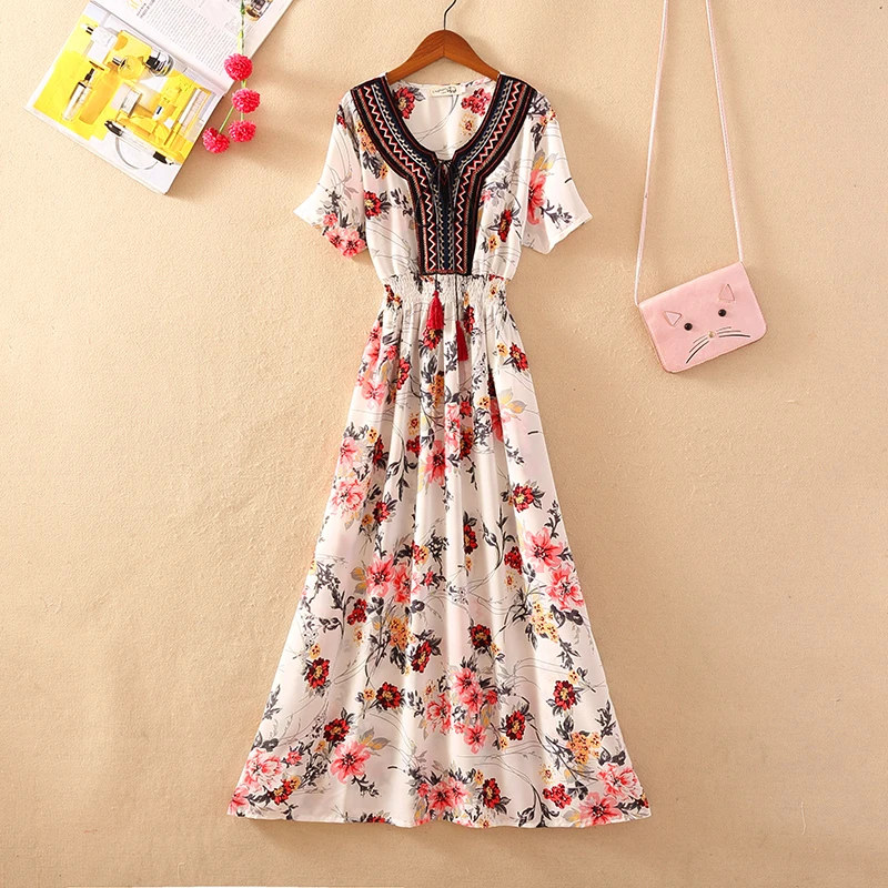 Новинка 2020 сексуальное летнее платье женское винтажное с принтом женские