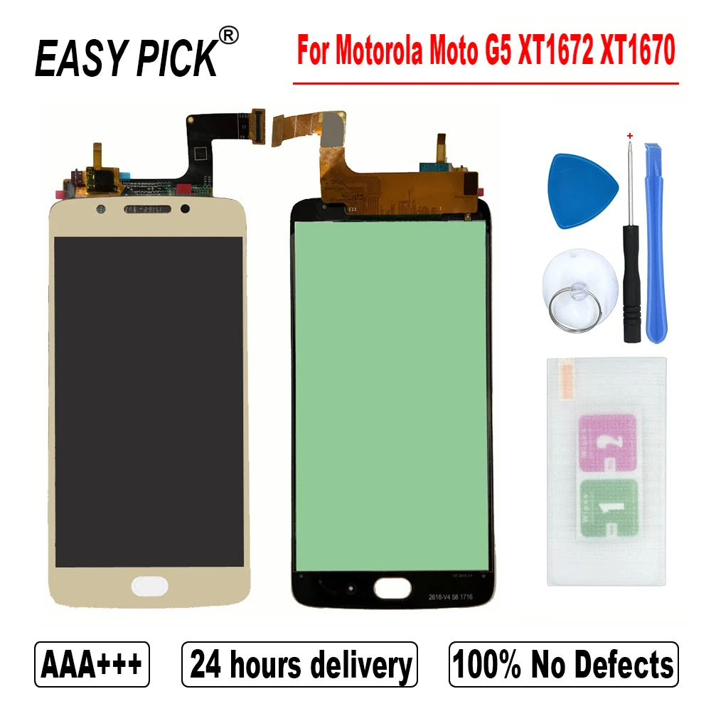 Для Motorola Moto G5 XT1672 XT1670 XT1671 XT1675 XT1676 ЖК дисплей сенсорный экран Digtizer сборка Замена с