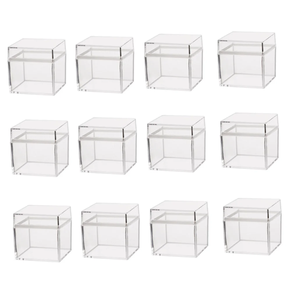 

24Pcs Square Boxes Packing Boxes Transparent Candy Storage Boxes