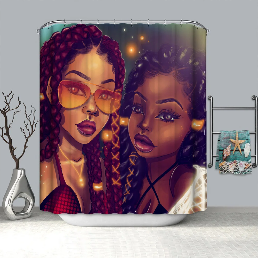 

StarBlue-HGS Africa, Beauty Girl, водонепроницаемая душевая занавеска для ванной комнаты