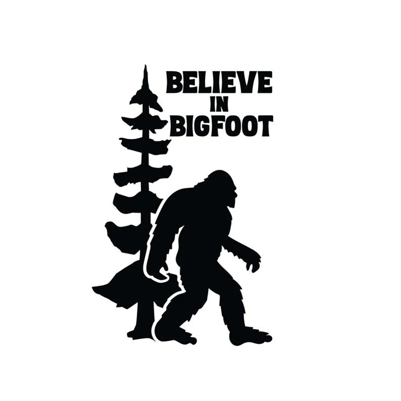 Черный/серебряный Bigfoot Believe In виниловые наклейки в виде Фотообоев c переводными
