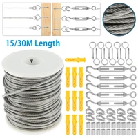 15m30m heavy duty garden picture wire cable railing kit stainless steel pvc coated flexible wire rope fence railing wire kits