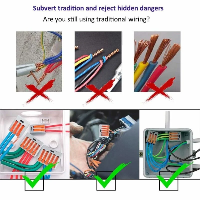 

Mini Fast Universal Wiring Push-in Terminal Block Fast Wire Connection Push Wiring Terminal Home Compact Housing Electronics