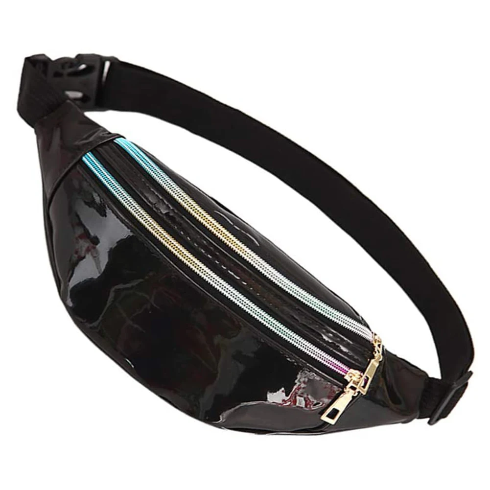 

Waterproof Waist Fanny Chest Bags Fashion Women Zipper PU Leather Holographic Multifunction Bag Belt Bag Pouch Packs