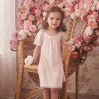 Летнее Детское платье лолиты для девочек винтажные ночные рубашки принцессы ночные рубашки с короткими рукавами. Ночная рубашка для малышей
