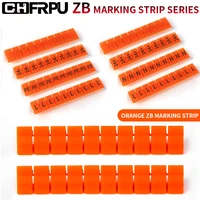 10pcs with text and blank printing type mark uk terminal accessories with number din rail terminal blocks maker strips orange