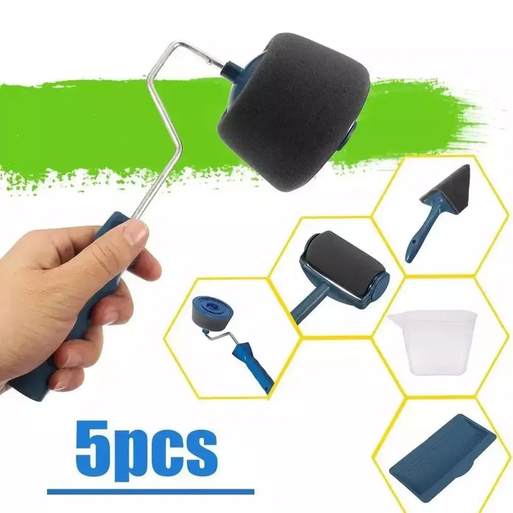 

Paint Brush Seamless Sponge Roller Brush Five-In-One Set Multi-Function Corner Paint Brush Roller Brush Home