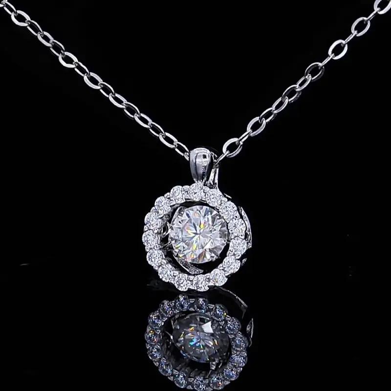 

Jazaz Fine 0.5 Carat D Color Moissanite Bridal Pendant Necklace Top Quality 100% 925 Sterling Silver Sparkling Party B1036