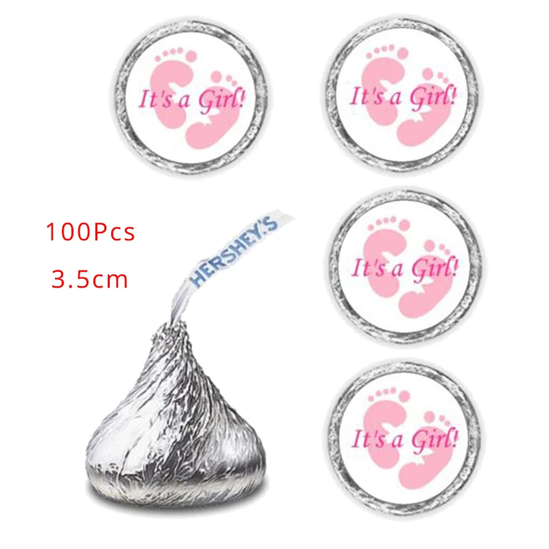 100pcs stickers MEIDDING первый 1-й декорации дня рождения девочка украшение душевой кабины Oh Baby номер воздушные шары фото плакат дети розовые подарки - Цвет: 100pcs stickers