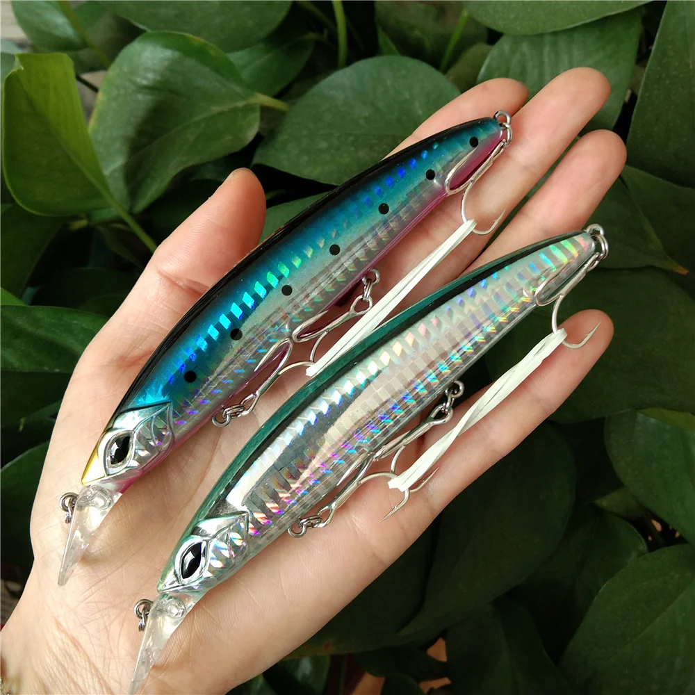 

Noeby 2 шт., 110 мм, 19 г, искусственный гольян, воблер, длинное литье, искусственная жесткая приманка для морской окуня, форели, рыболовная приманк...