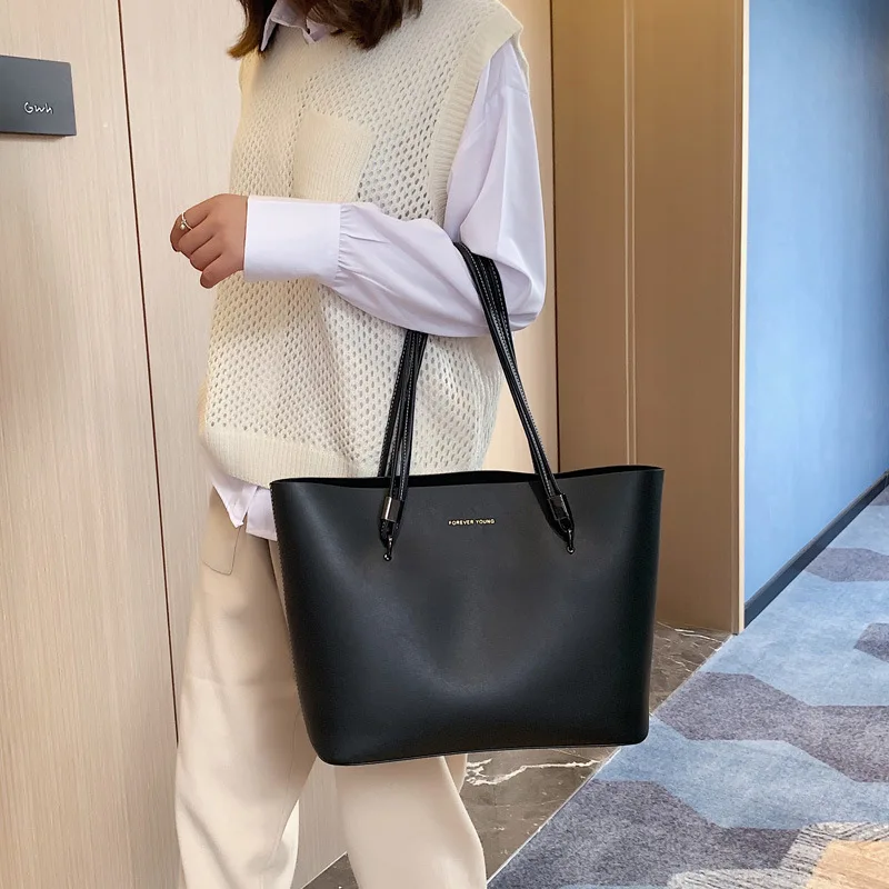 

2021 Women's Fashion PU Leather Desigual Shoulder Large Vintage Bags Top Quality Brown Shopping Tote Bag Black Neverfull Big Bag