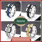 Мужские часы из нержавеющей стали, брелок для ключей Ретро Простые Модные Titanium стали с вращающимся кольцом можно открыть пивной кольцо