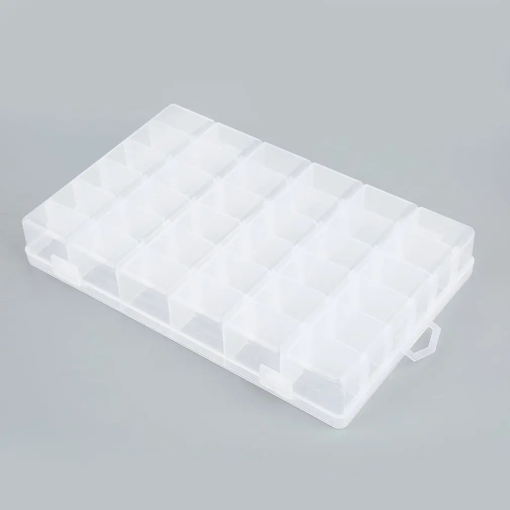 Регулируемый 36 отсек для слотов пластиковый ящик хранения ювелирных изделий