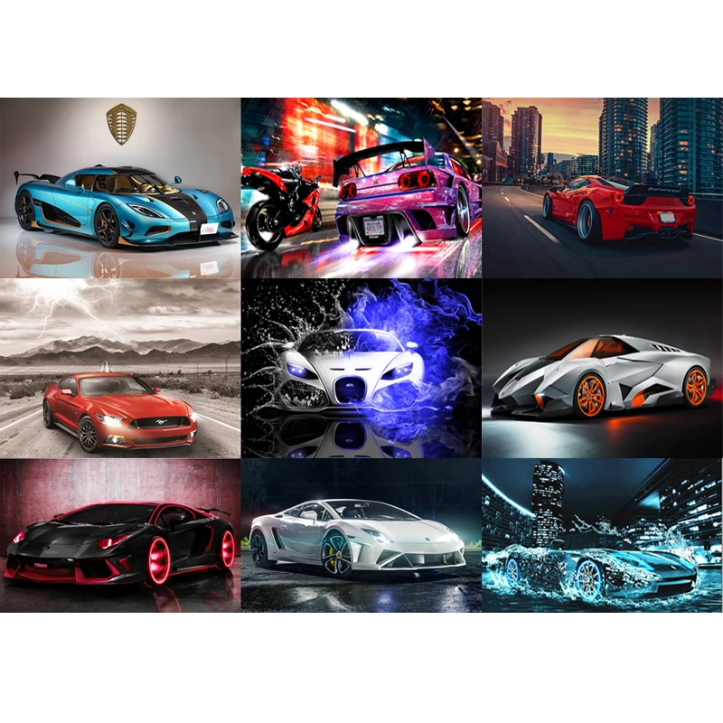 

5D DIY Diamond Painting Embroidery Lamborghini Ferrari Car Craft Full Drill Mosaic Cross Stitch Rhinestones Beaded Needlework