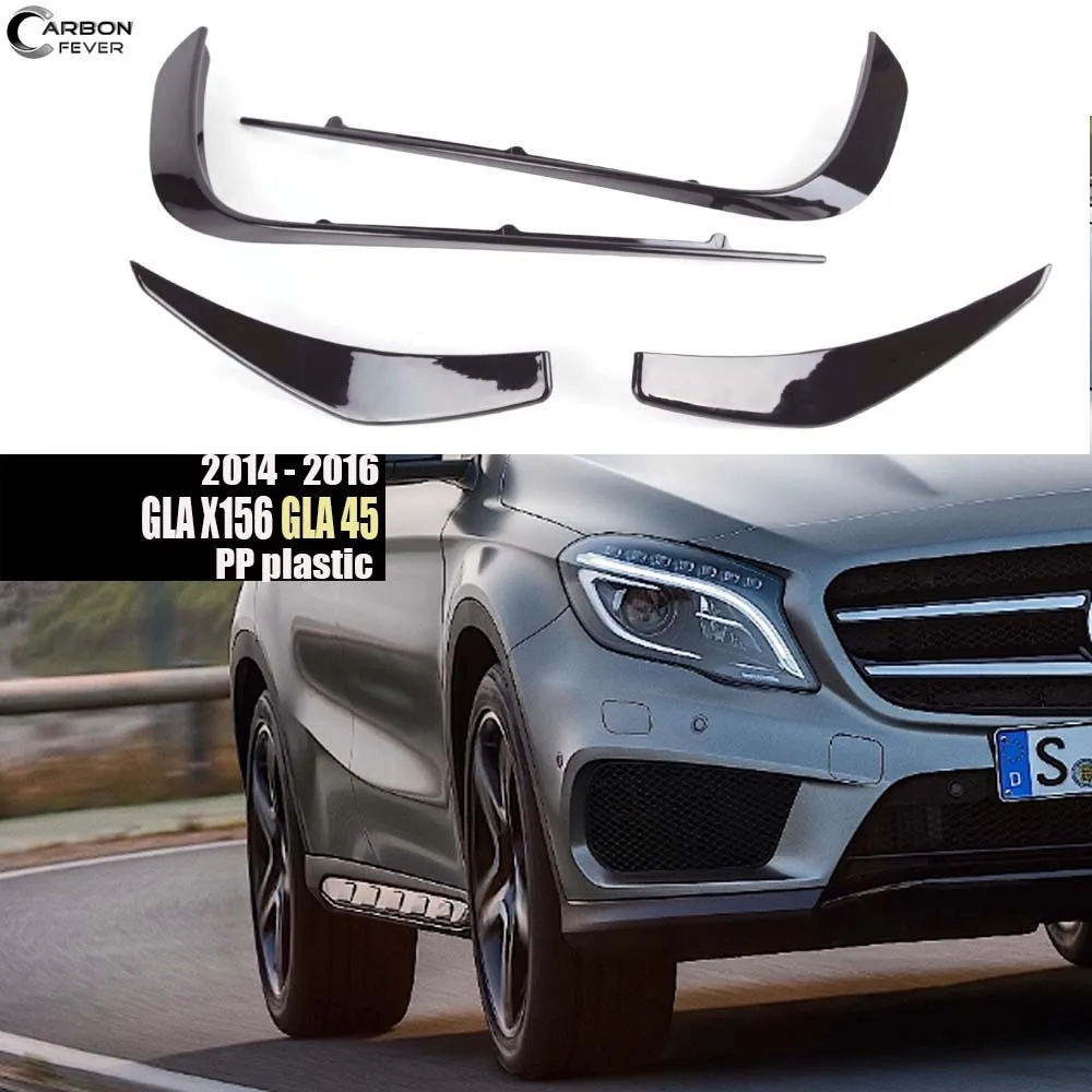 GLA45 стиль PP пластиковый передний бампер Canards для пред-Facelifted GLA Class X156 (2013 - 2016) Fitment