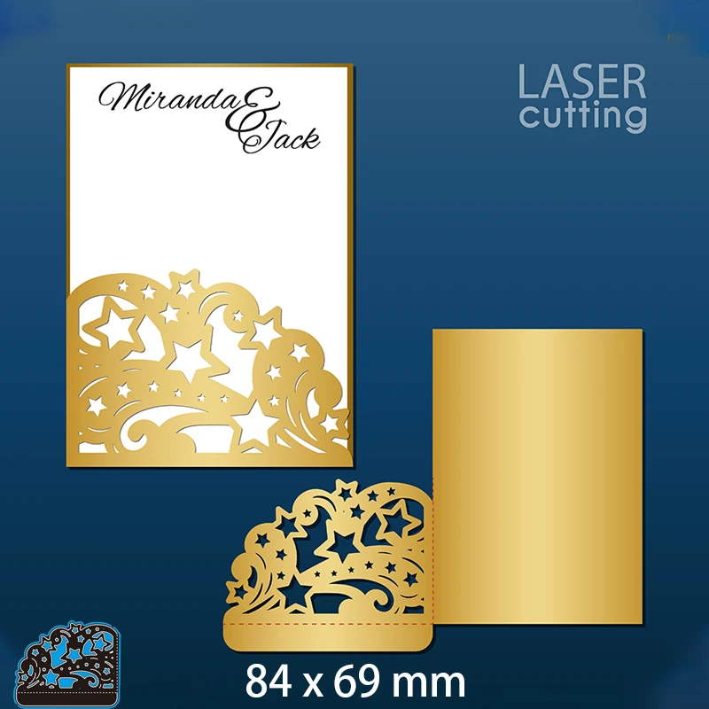 

Metal Cutting Dies Hollow Flower Card Laser Decor New Scrapbook Decoration Template Embossing DIY Paper Card Craft 84*69 mm
