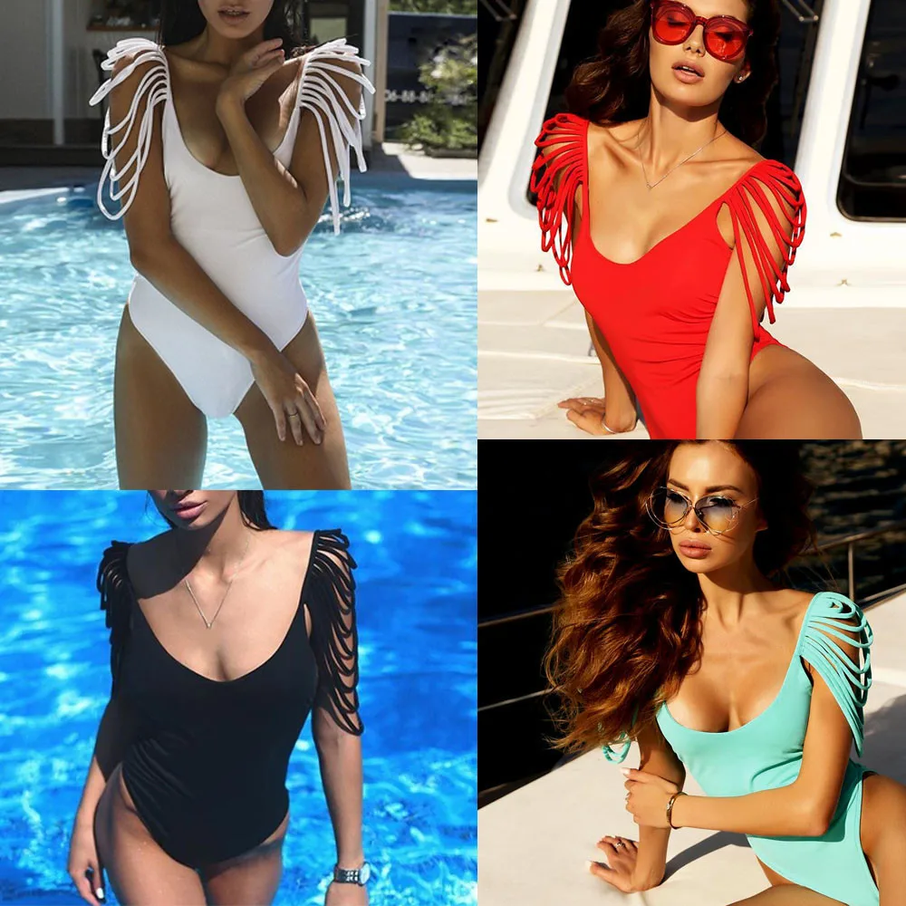 Женский купальник с открытой спиной бикини пуш-ап мягкий бюстгальтер купальный