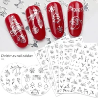 1 pieces stickers for christmas nails decals snowflakes envelopes christmas snowman decorations for winter nails manicure tools