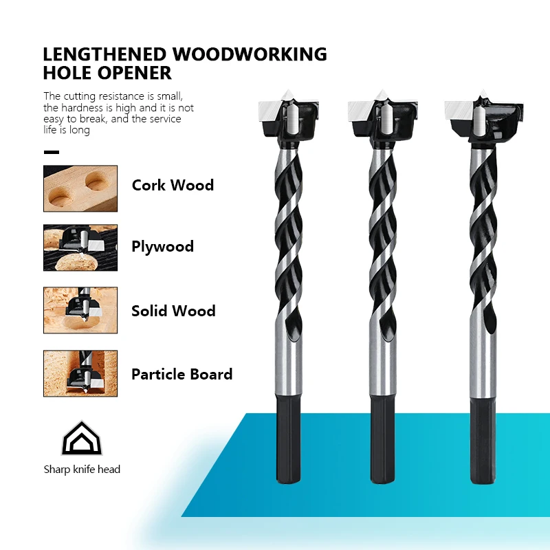 Сверло по дереву XCAN 16-35 мм с шестигранным хвостовиком твердосплавная насадка