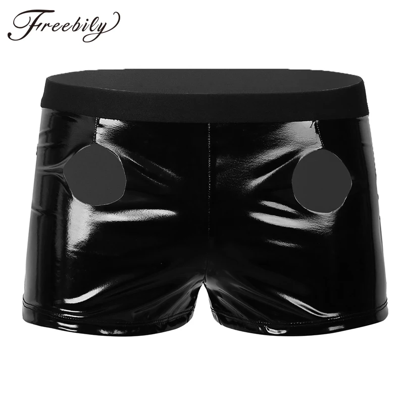 Латексные мужские трусы-боксеры обтягивающие трусики Клубная одежда из