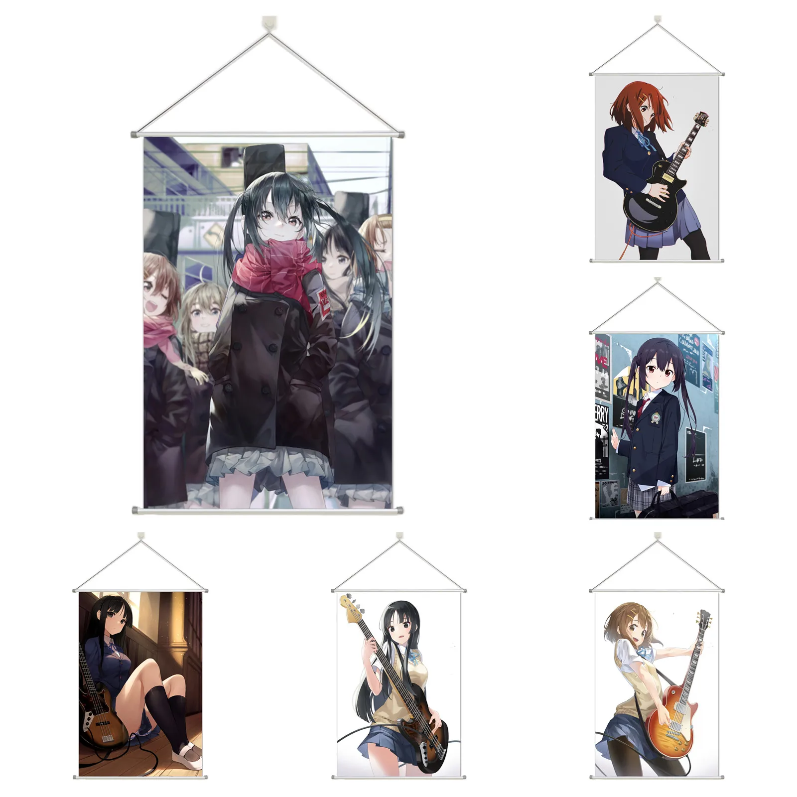 

K-on! Yui Mio Tsumugi Azusa Ritsu Alloy Scroll Cartoon Comic Scroll Hanging Wall Decor