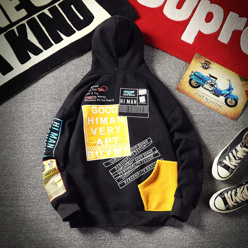 

Casual Sweatshirt Hooded Man Streetwear Men's Hoodies Sweatshirts for Men Harajuku Pullover Men's Sweatshirt 2020 High Quality