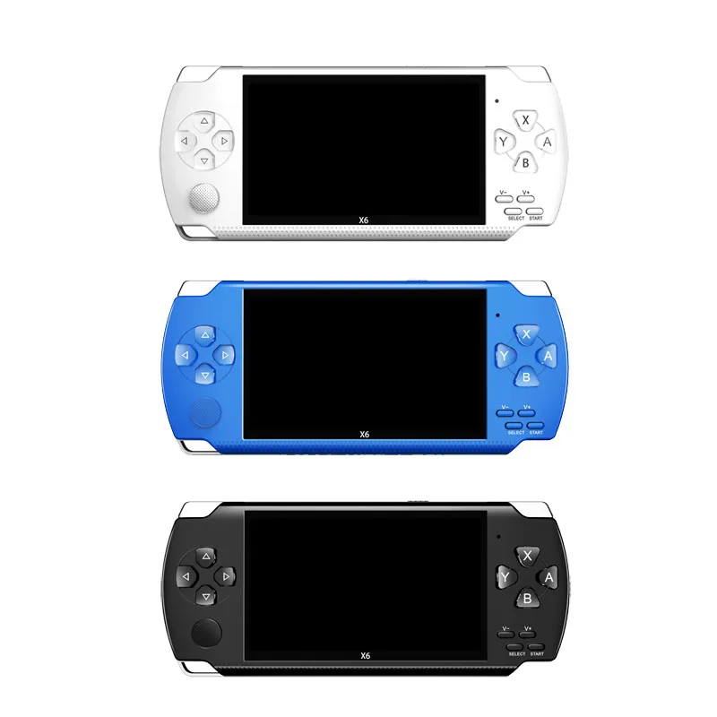 

POWKIDDY X6 Handheld Game Console 4.3 "HD Screen Built-In 1000+Games Playable Music Video Supports AV-OUT Gifts For Children