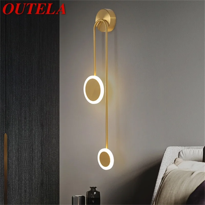 

OUTELA Nordic Wall Lights Sconces Contemporary Simple Brass LED Lamp Indoor For Home Decoration