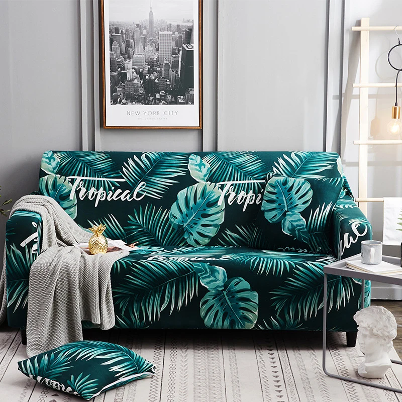 

Tropical Leaves Collection Stretch Sofa Cover for Living Room Armchair Sofa Slipcover Elastic Couch Cover Case 1 2 3 4 Seater